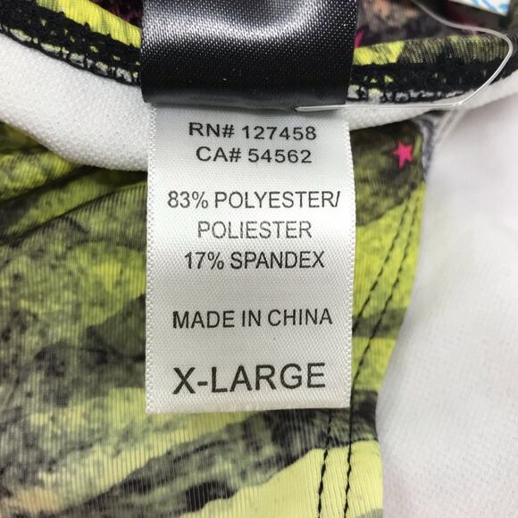 Sinful by Affliction Hydrogen Swimsuit Bikini Bottom Pink Green Size X-Large - Picture 6 of 7